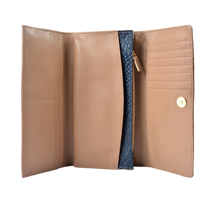 Ee Virgo W1  Nude Leather Trifold Wallet
