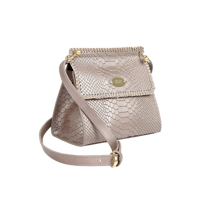 Ee Zoey Grey Leather Mini Bag