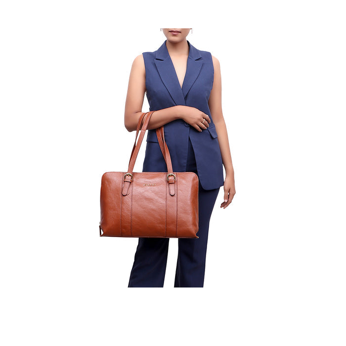 Ersa 01 Tan Leather Laptop Bag