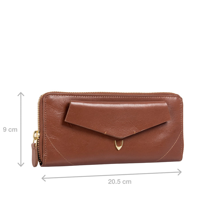 Evolve W1 Tan Leather Zip Around Wallet