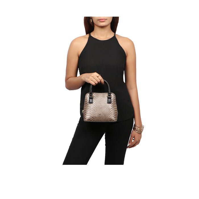Fb Madre Grey Leather Mini Bag