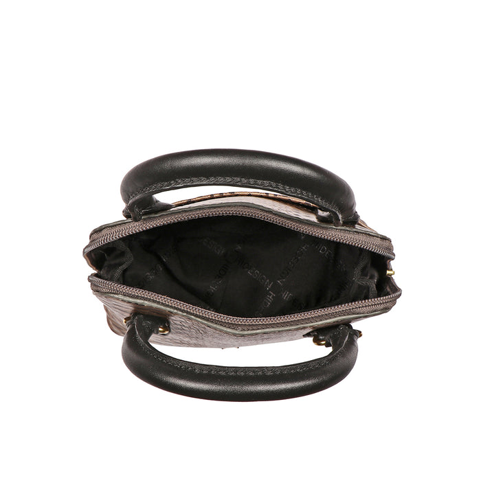 Fb Madre Grey Leather Mini Bag