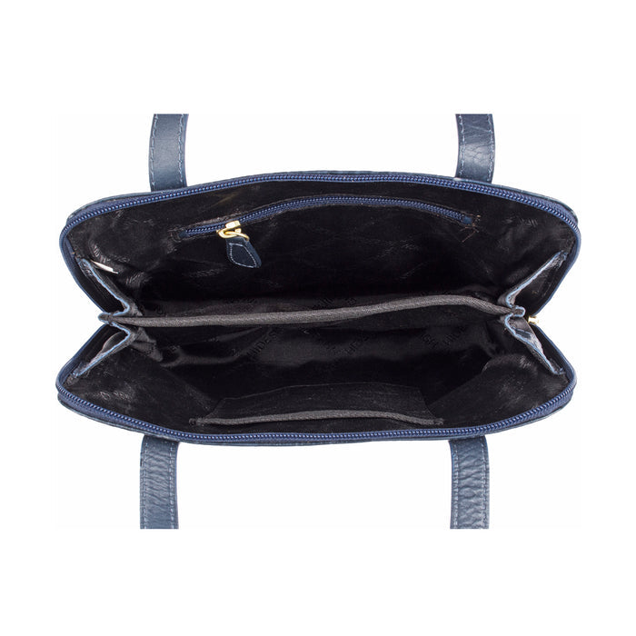Fl Cindy Blue Leather Shoulder Bag