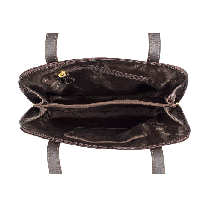 Fl Cindy Brown Leather Shoulder Bag