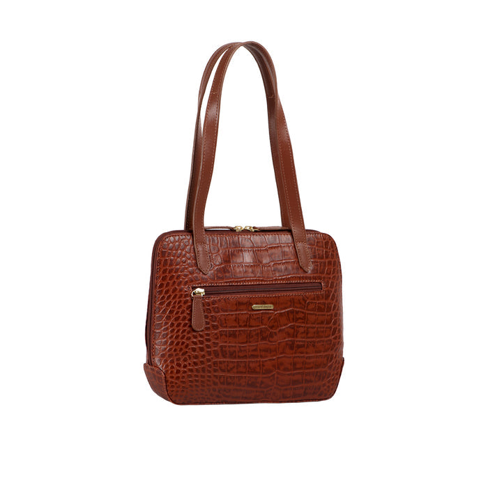 Fl Cindy Tan Leather Shoulder Bag
