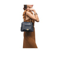 Fl Heidi Blue Leather Shoulder Bag