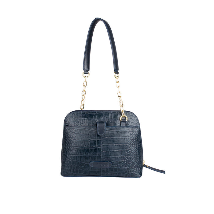 Fl Heidi Blue Leather Shoulder Bag