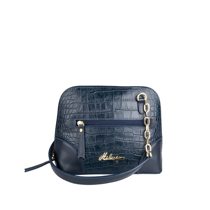 Fl Heidi Blue Leather Shoulder Bag