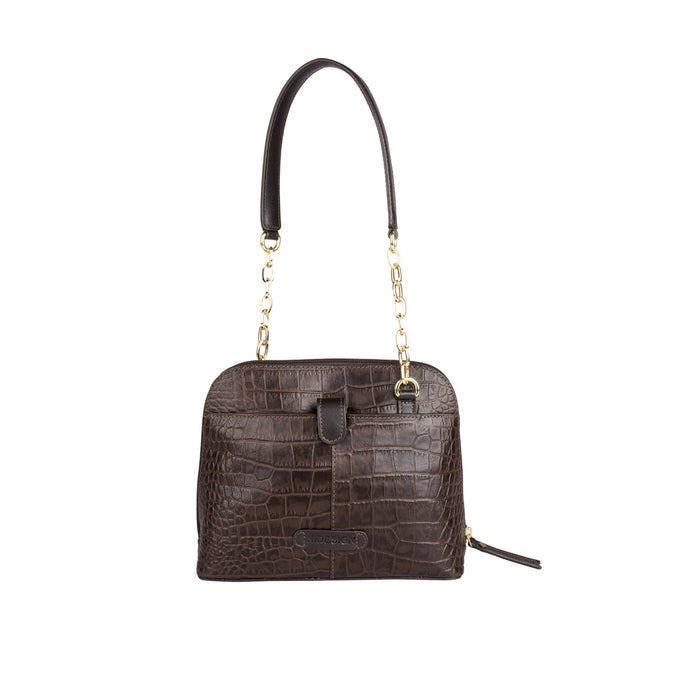 Fl Heidi Brown Leather Shoulder Bag