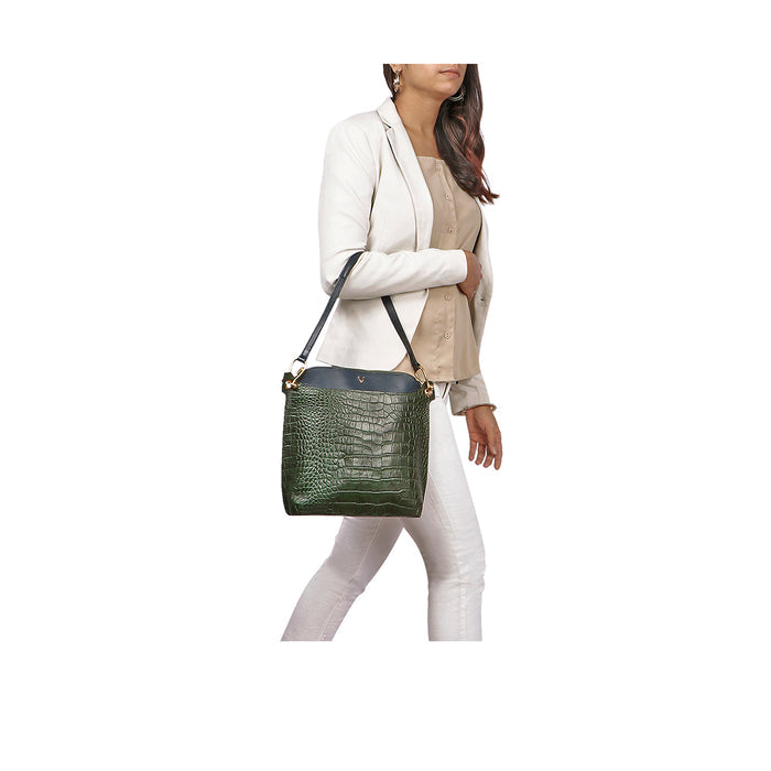 Fl Kelly 01 Green Leather Shoulder Bag