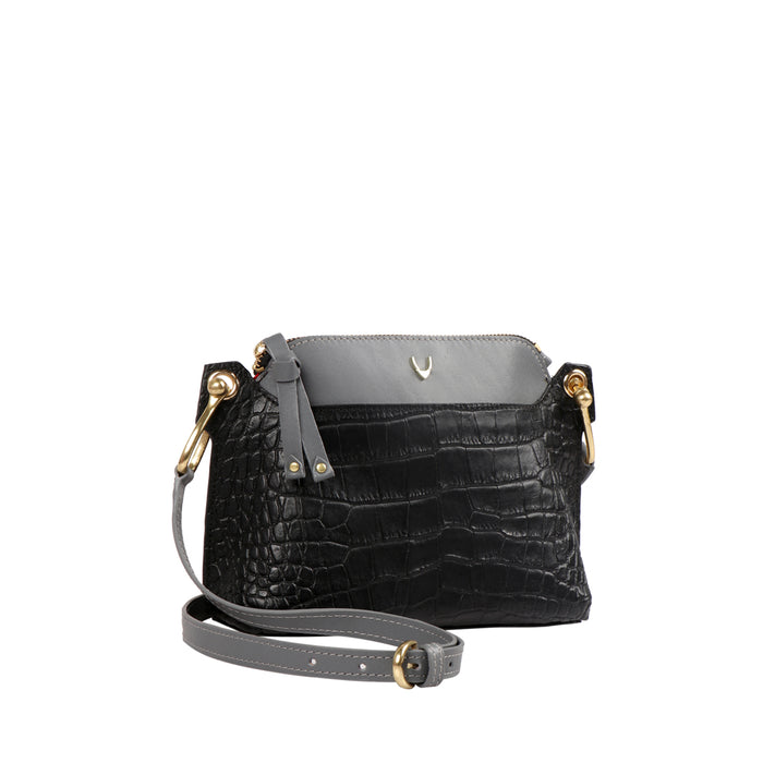Fl Kelly 02 Black Leather Sling Bag