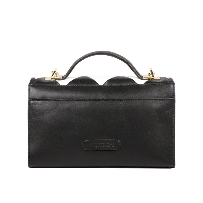 Flapper Girl 04 Black Leather Satchel