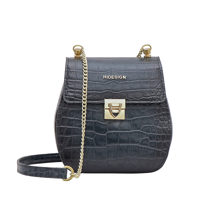 Fling 01 Blue Leather Sling Bag