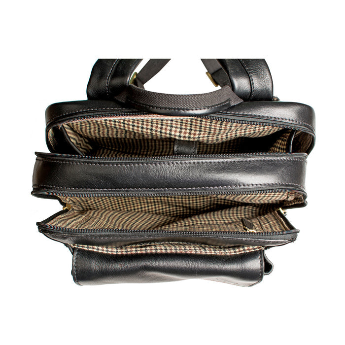 Flint Black Leather  Backpack