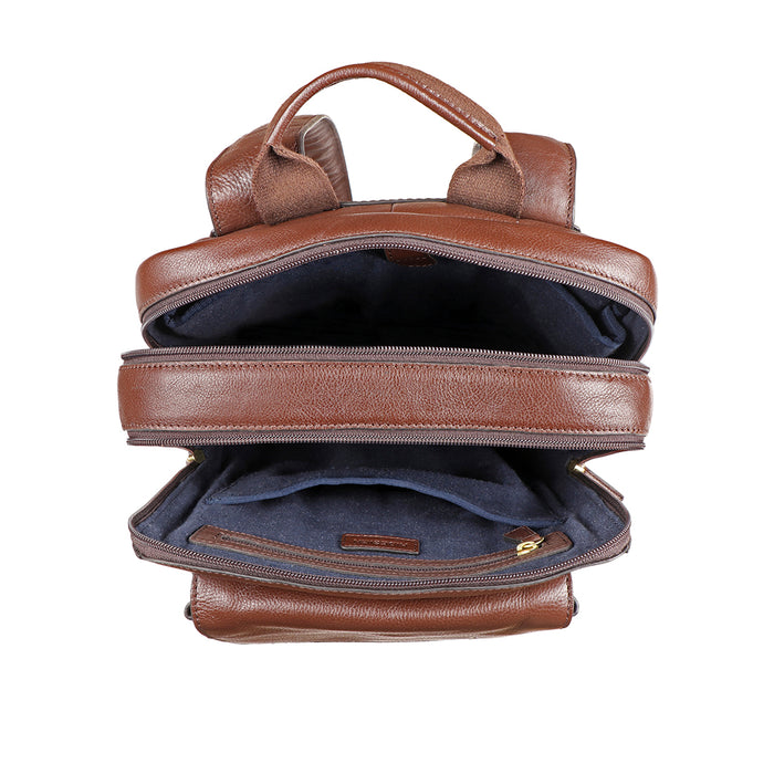 Flint Brown Leather  Backpack