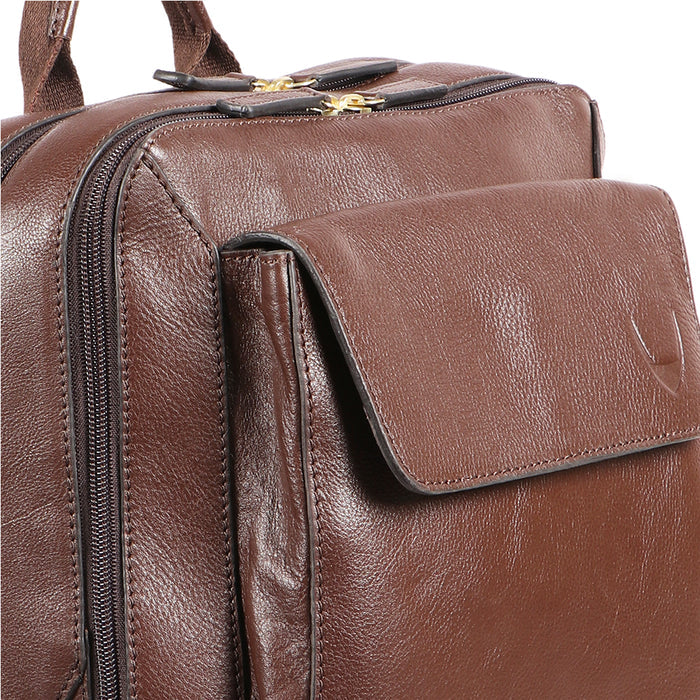 Flint Brown Leather  Backpack