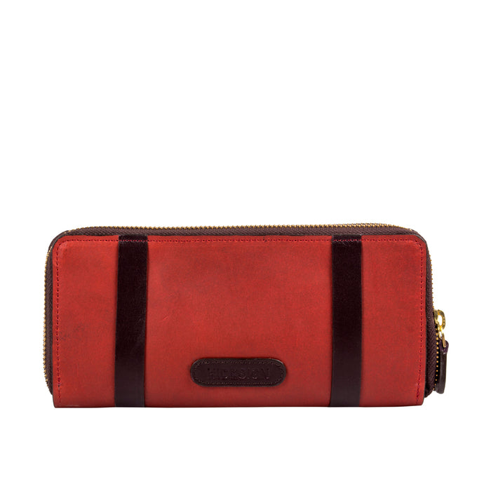 Freedom W1 Brown Leather Double Zip Around Wallet