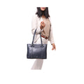Gatsby 01 Blue Leather Tote Bag