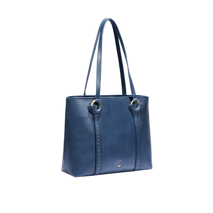 Gatsby 01 Blue Leather Tote Bag