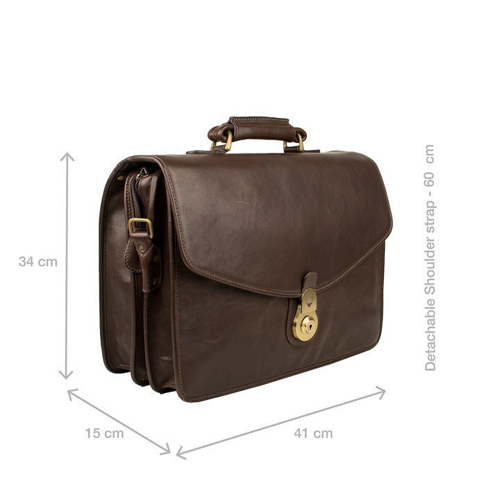 Gi First Brown Leather  Briefcase