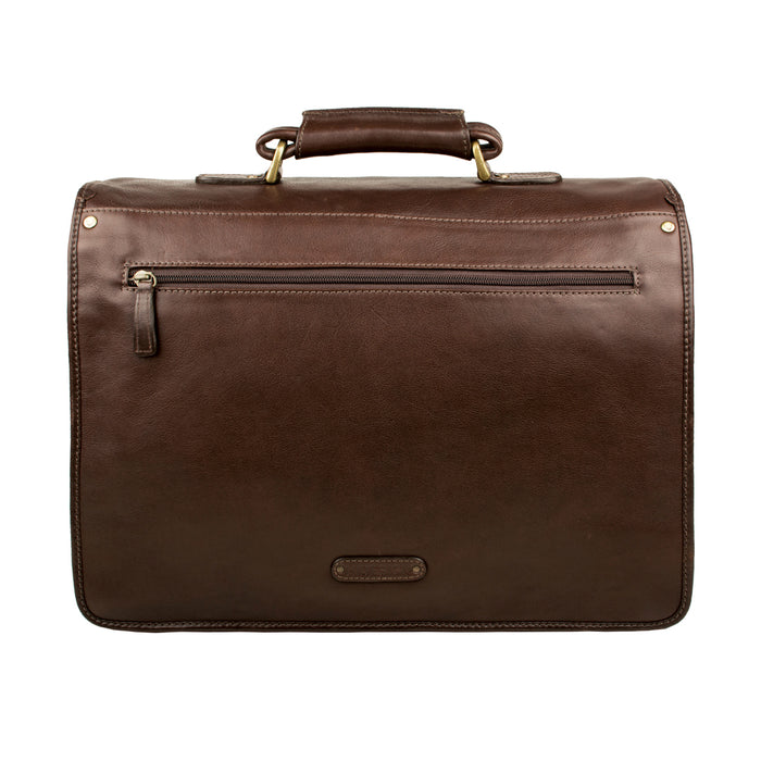 Gi First Brown Leather  Briefcase