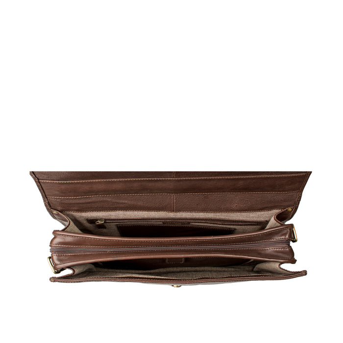 Gi First Brown Leather  Briefcase