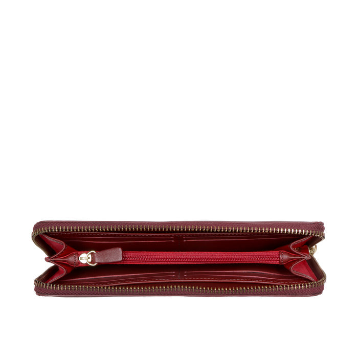 Glam W1  Marsala Leather Zip Around Wallet