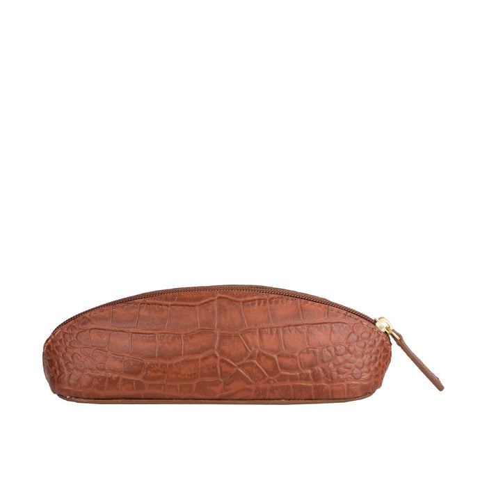 Goldie 03 Tan Leather Pencil Case