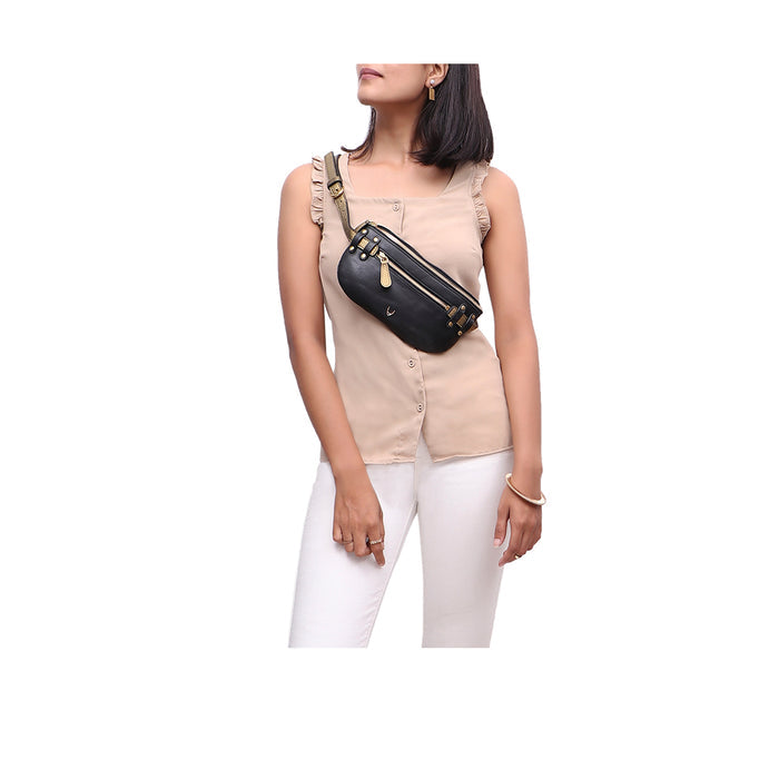 Gothic 01 Black Leather Belt Bag