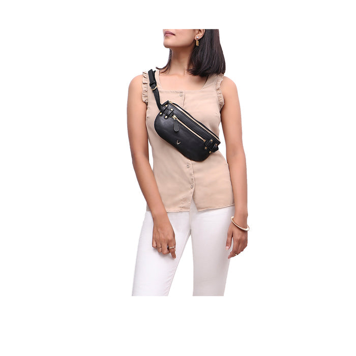 Gothic 01 Black Leather Belt Bag