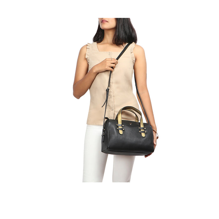 Gothic 02 Black Leather Satchel