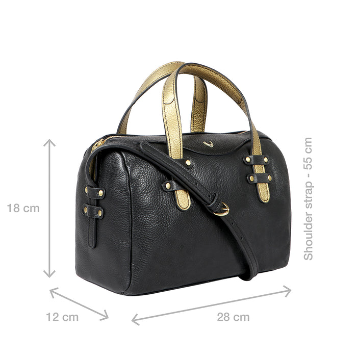 Gothic 02 Black Leather Satchel