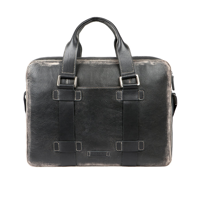Grunge 02 Black Leather  Briefcase