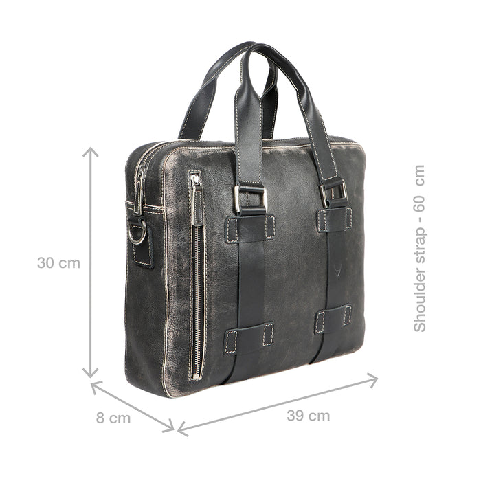 Grunge 03 Black Leather  Briefcase