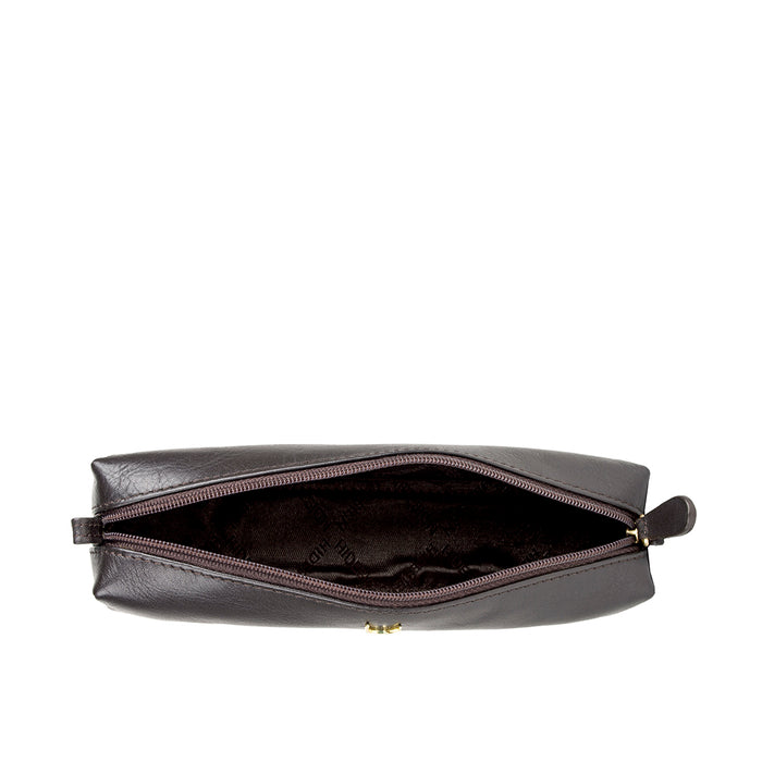 H3 Brown Leather Pencil Case