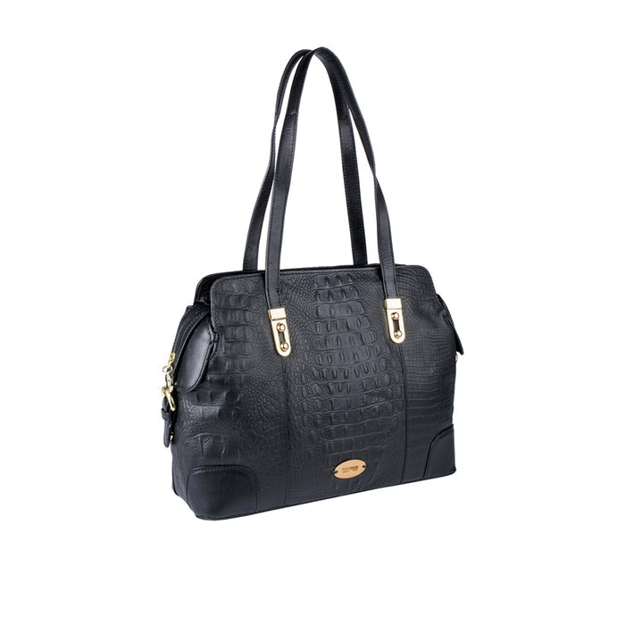 Harajuku 01 Black Leather Tote Bag