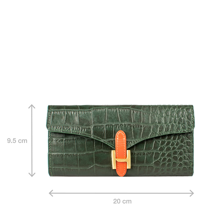 Harper W1 Green Leather Trifold Wallet