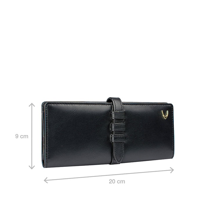 Heather W1 Black Leather Bi-Fold Wallet