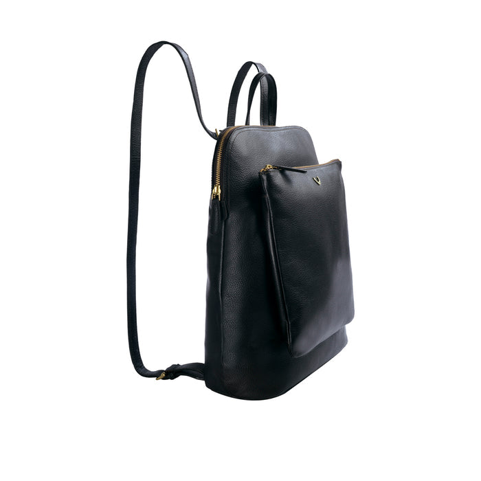Human 01 Black Leather Backpack
