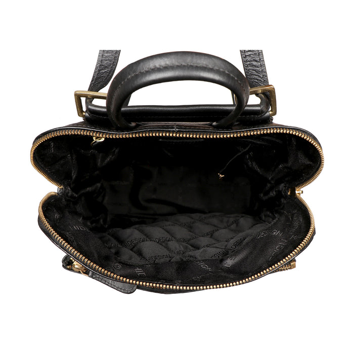 Human 01 Black Leather Backpack