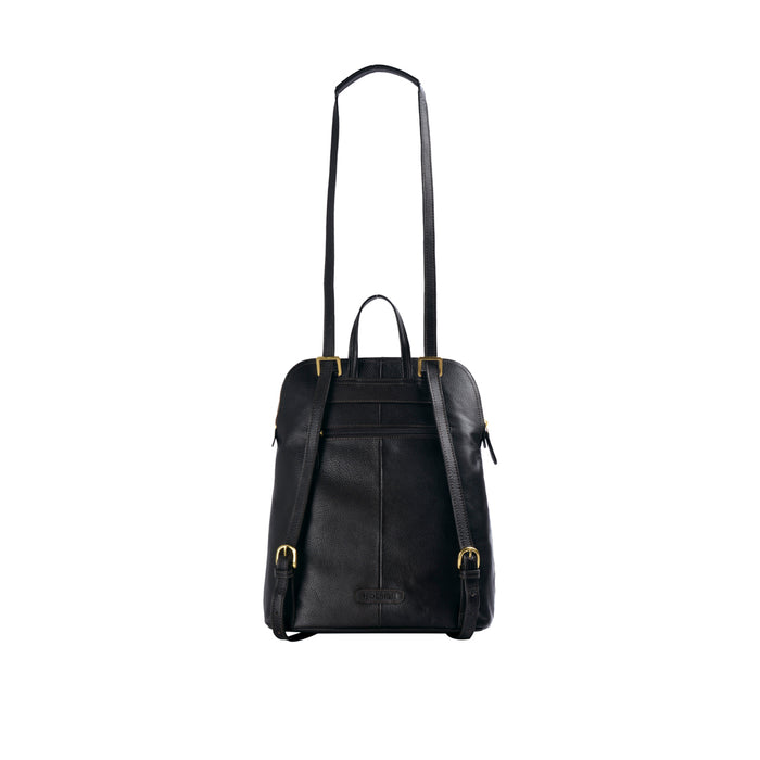 Human 01 Black Leather Backpack