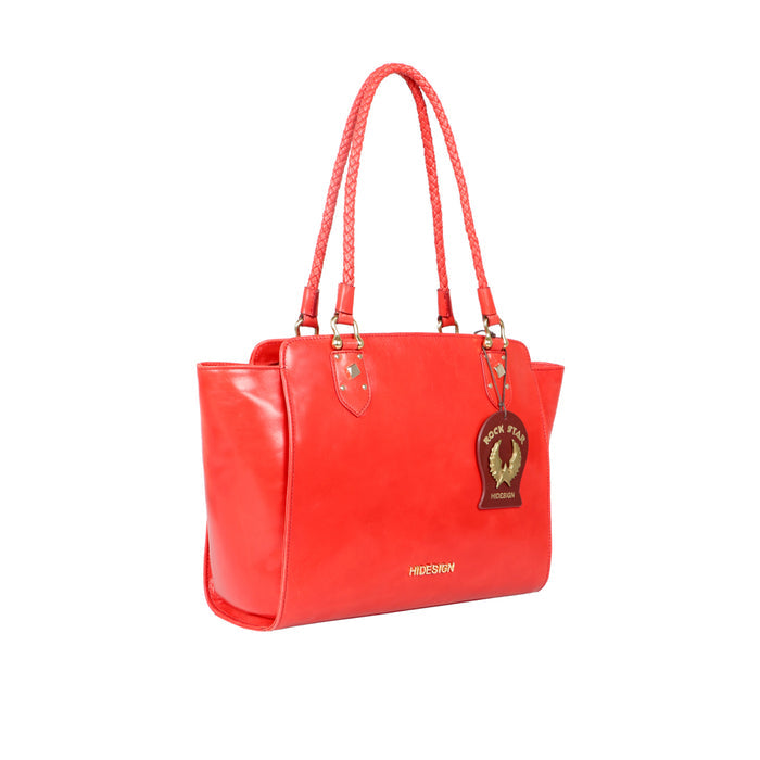 Indie 03 Red Leather Tote Bag