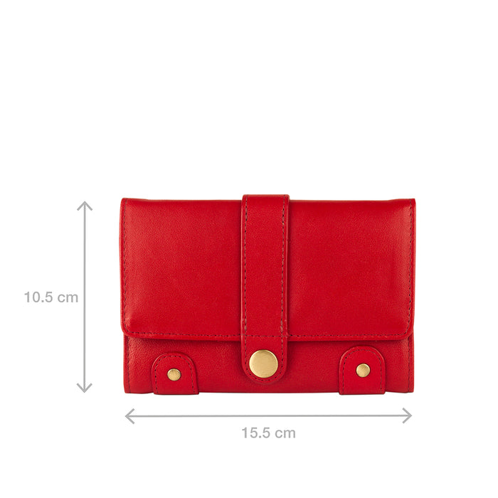 Intercato 10  Red Leather Trifold Wallet