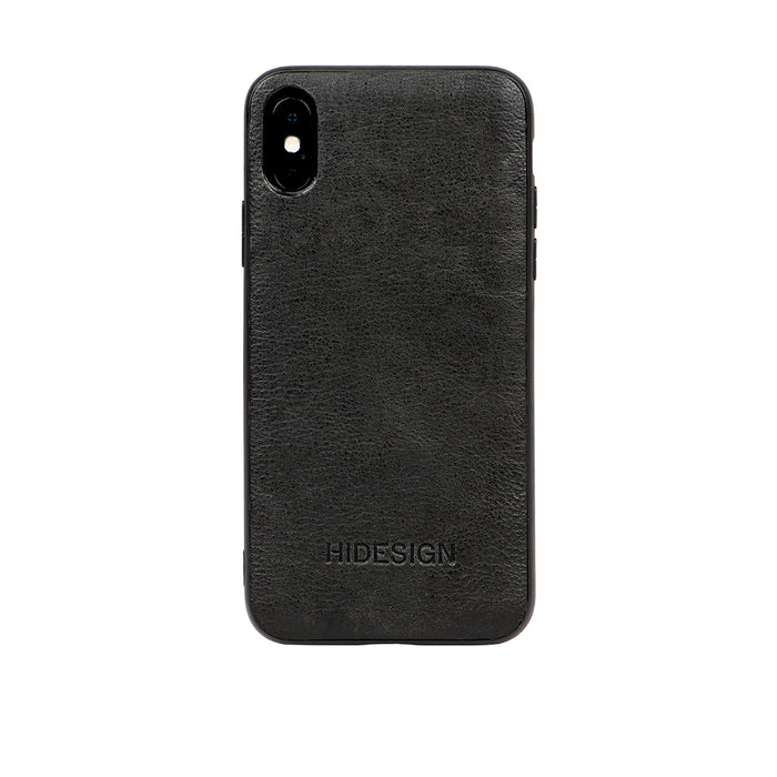 Iphone X Black Leather Mobile Case