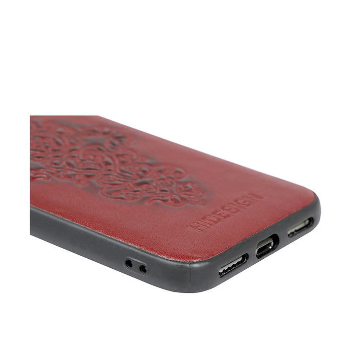 Iphone X Black Leather Mobile Case