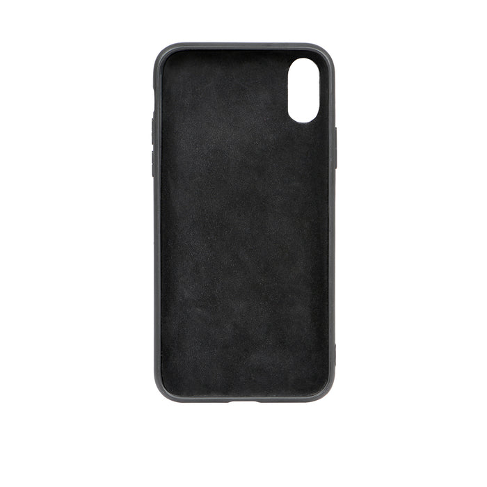 Iphone X Black Leather Mobile Case