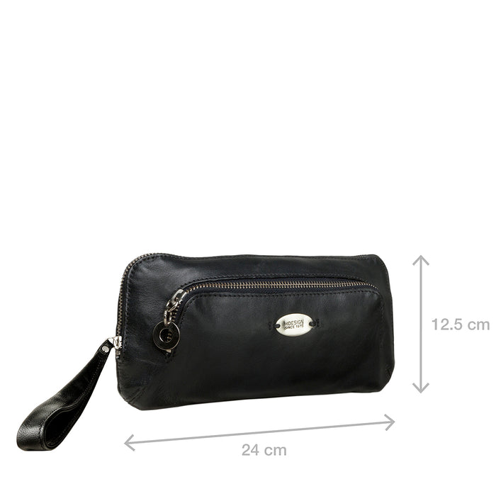 Iris 01 Black Leather Clutch Wallet