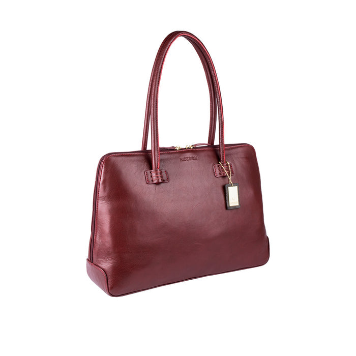 Jaxon Red Leather Tote Bag
