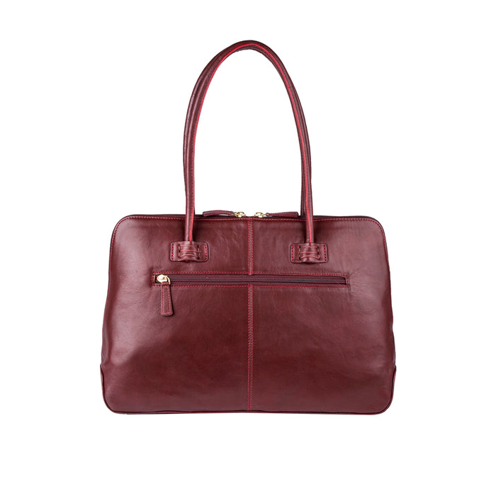 Jaxon Red Leather Tote Bag