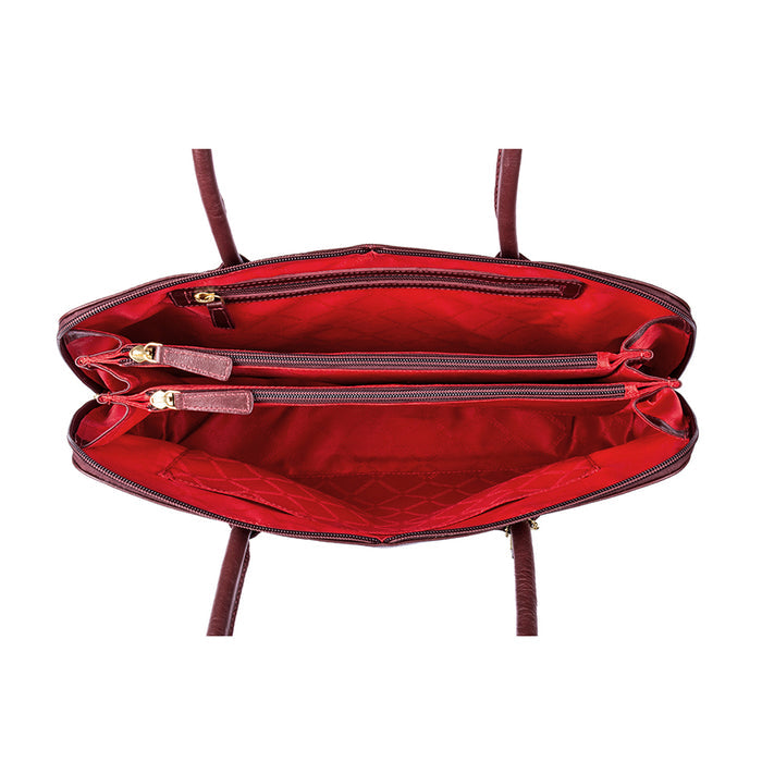 Jaxon Red Leather Tote Bag